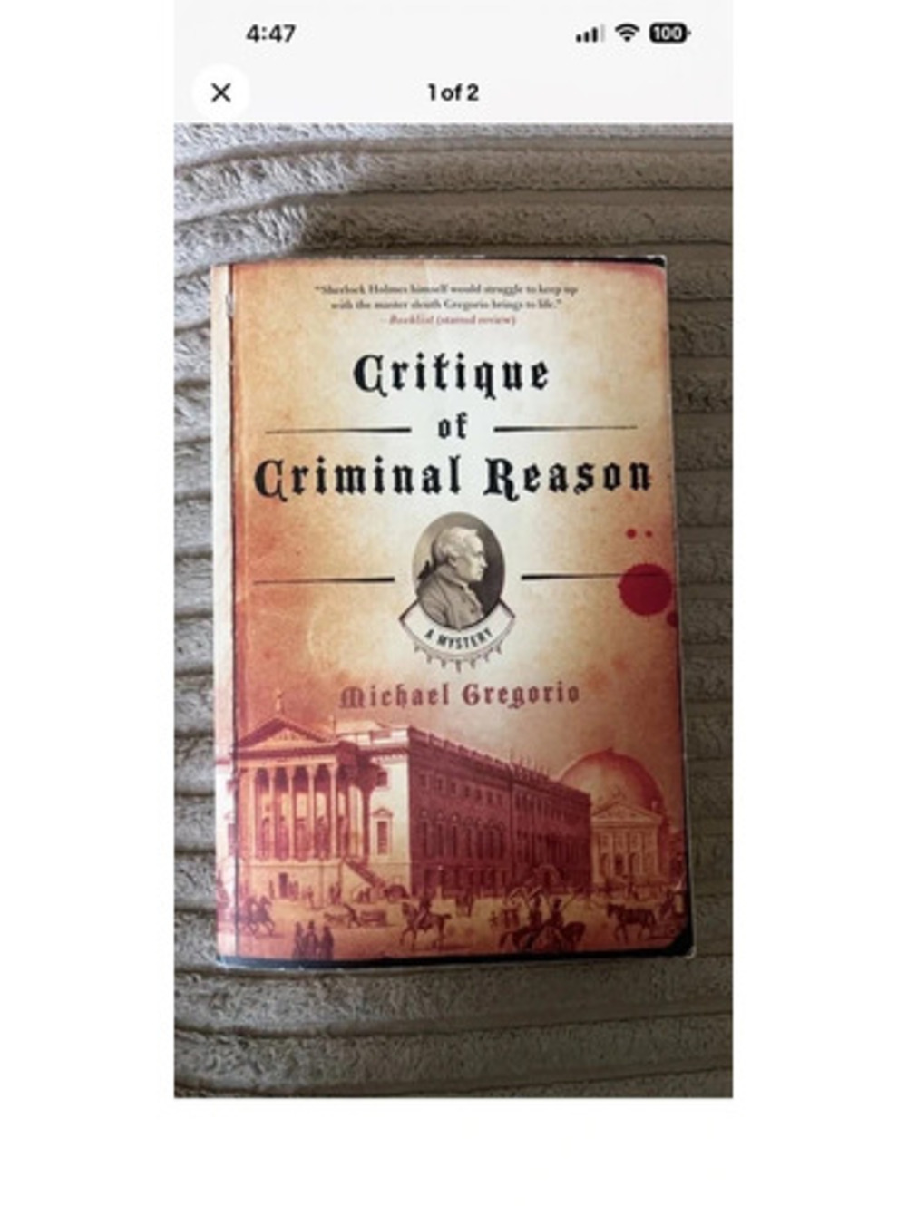 Critique of Criminal Reason by Michael Gregorio - Hardcover